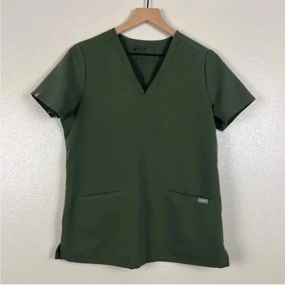 Figs Casma Moss Scrub Top